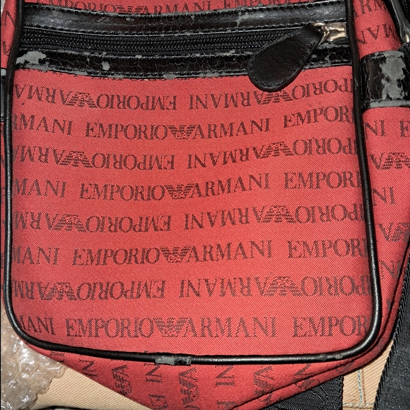 Emporio Armani Red and Black Logo Bag - Picture 1 of 3